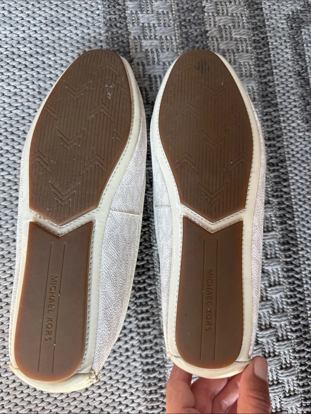 Michael Kors Cream Leather MK Logo Loafers